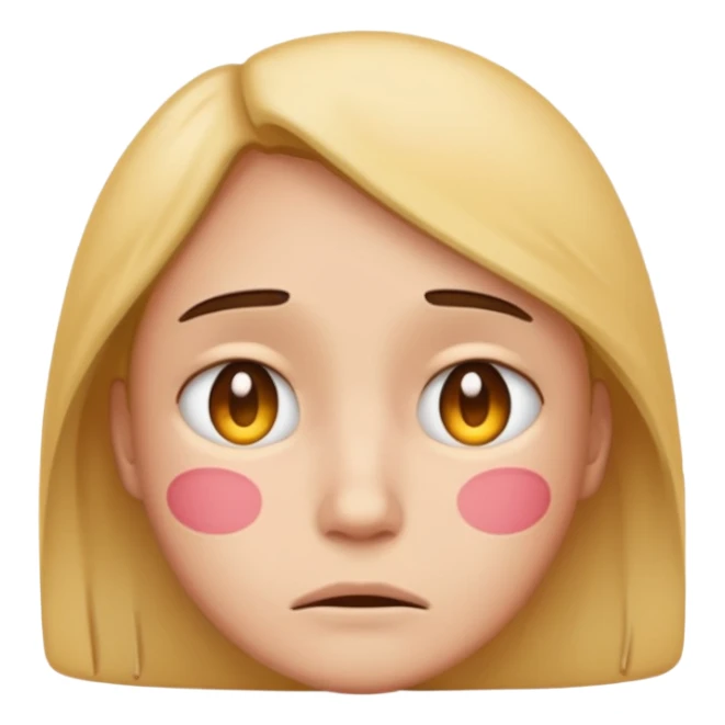 person with a sad face emoji style sticker