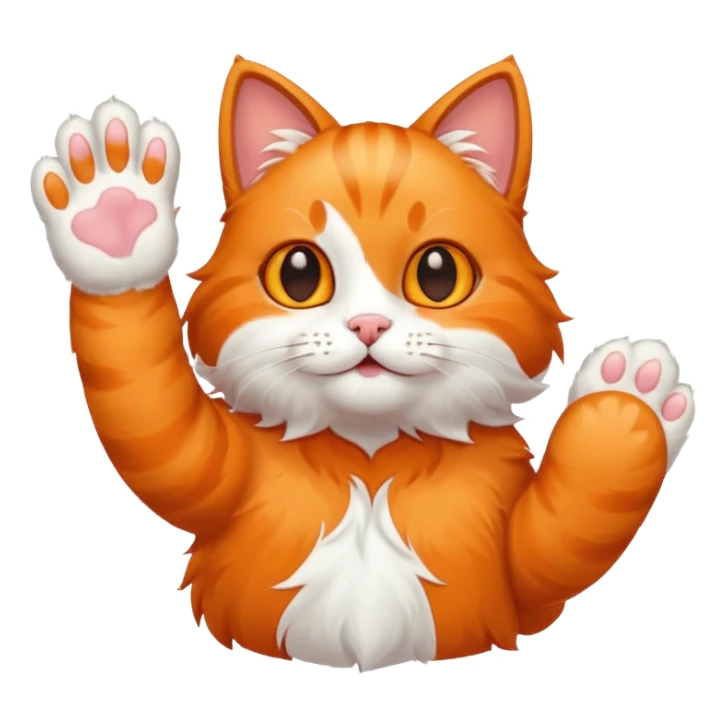 Waving cat paw sticker
