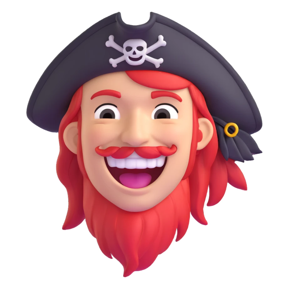 pirate laughing sticker