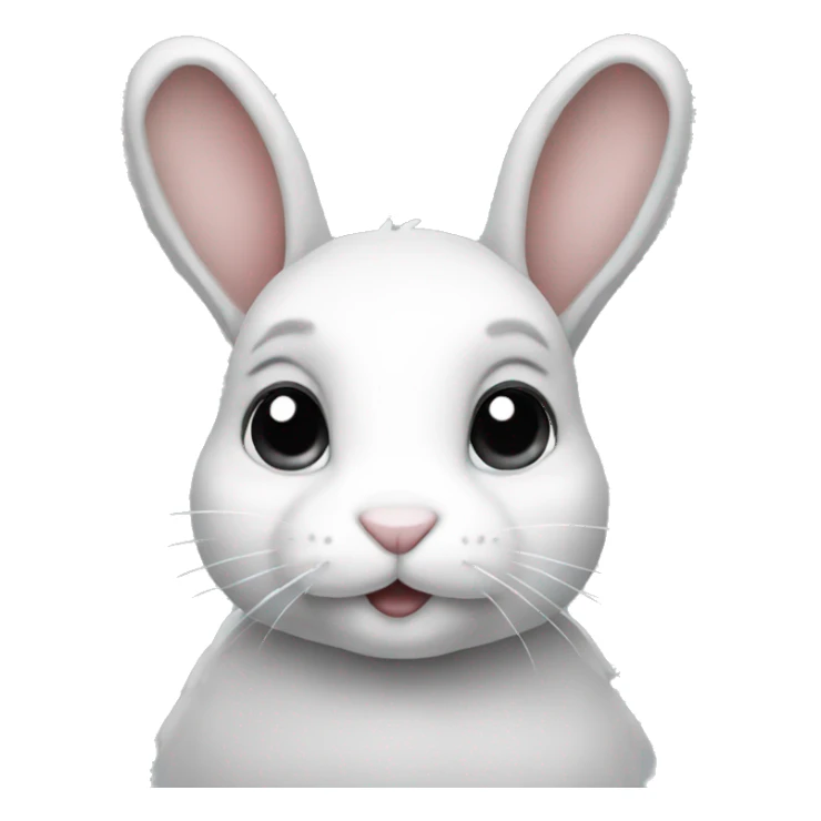 Bunny white grey  sticker