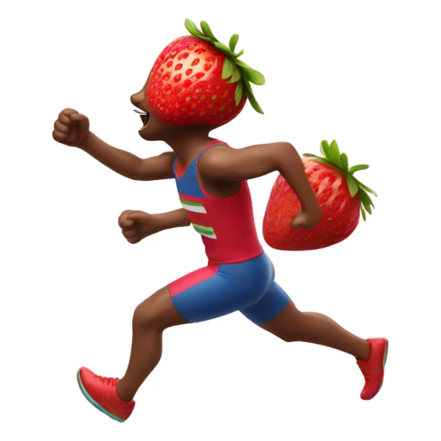 sprinting strawberry joyful  sticker