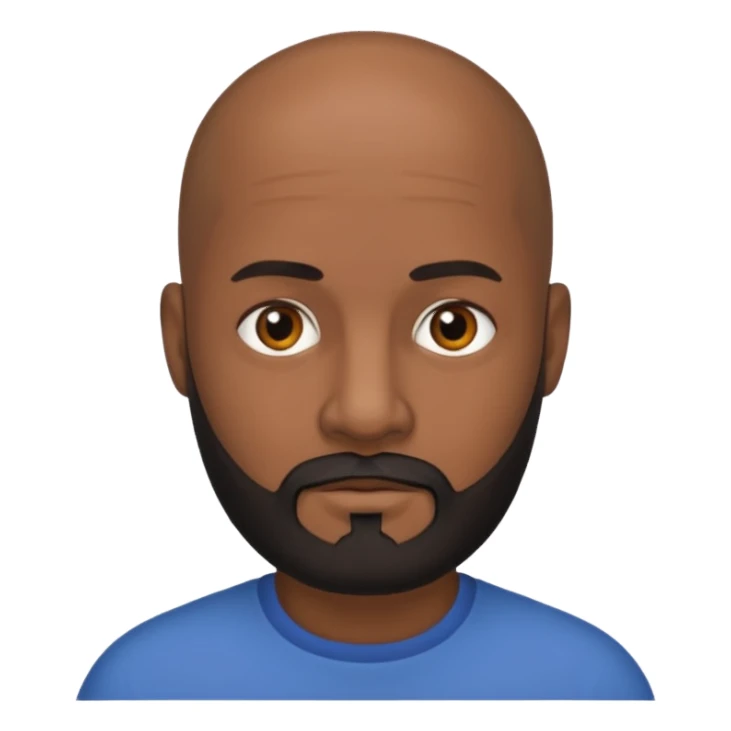 Dark Medium skin bald man with medium black beard sticker
