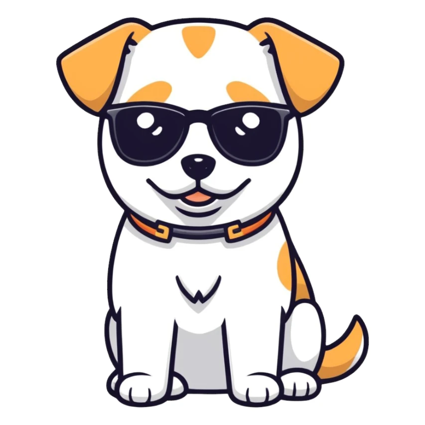 Dog and glasses sticker