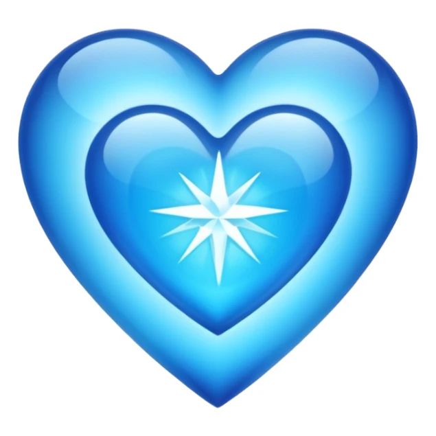 heart with a crystal blue center sticker