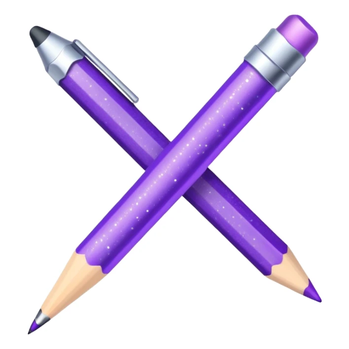 Glitter Purple and Cian pencil hand write  sticker