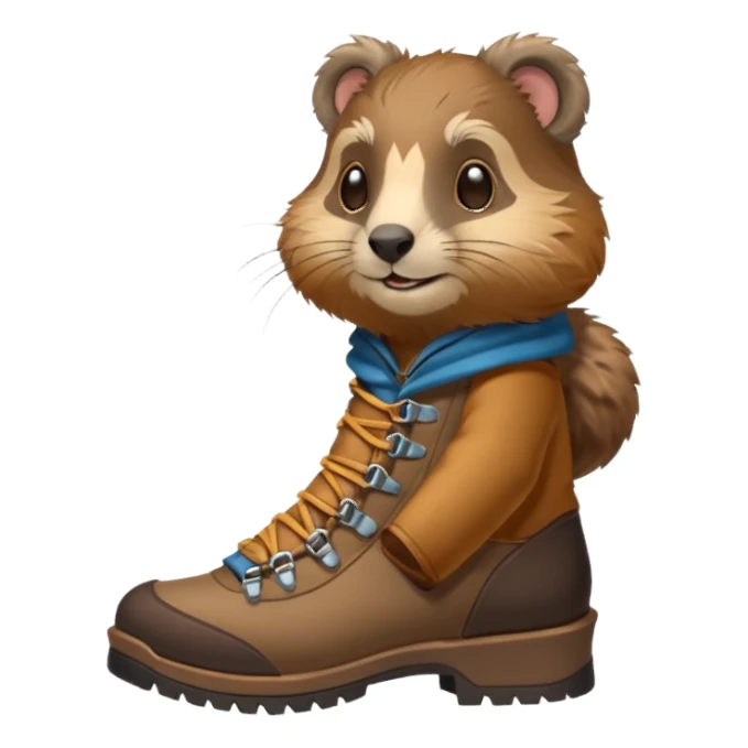marmotte avec souliers de marche sticker