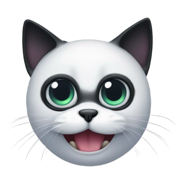 Black cat with three eyes  sticker