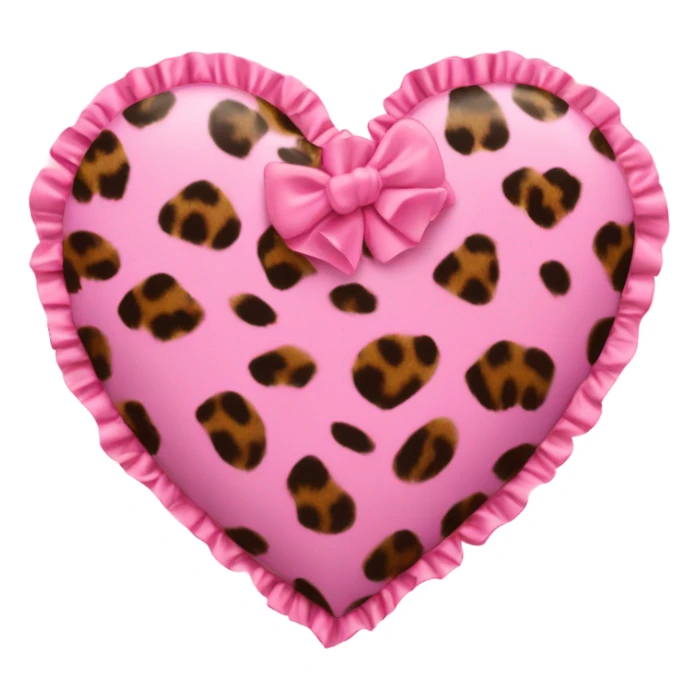 Leopard print heart with pink ruffles sticker