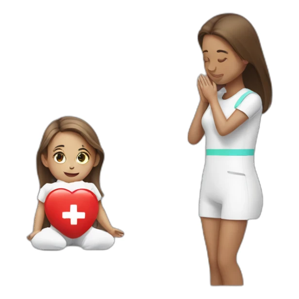 Girl and cpr dummy sticker