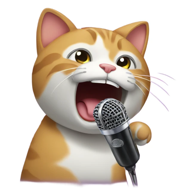 Cat singing karaoke  sticker