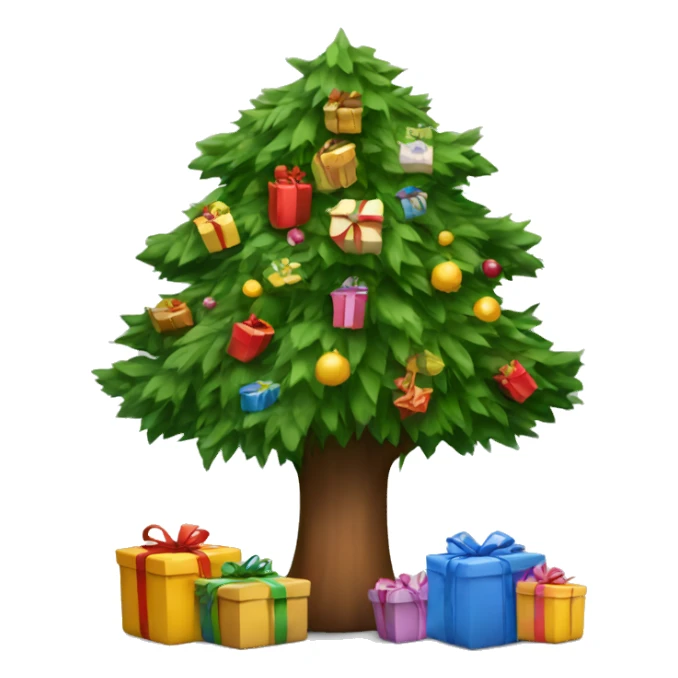  tree with presents sticker