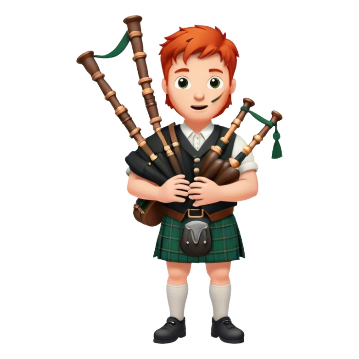 Red head guy playing bagpipes sticker