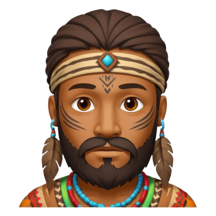 tribal man, beard sticker