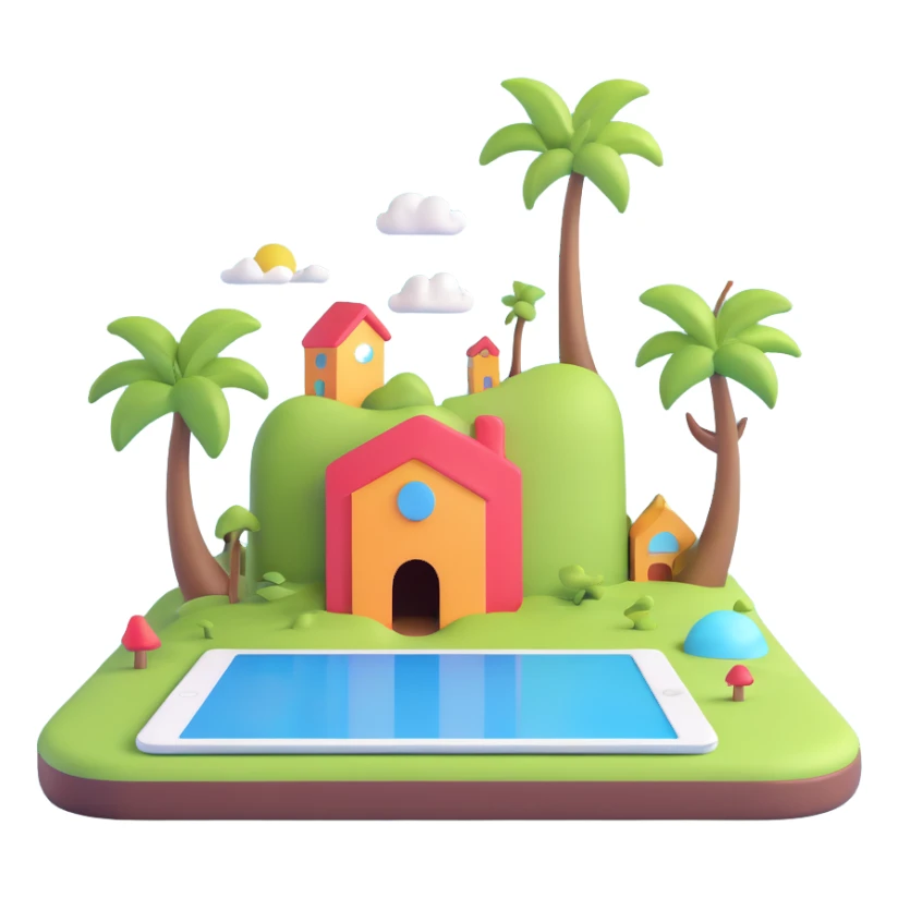 3D surreal iPad inspired by Apple brand, dreamlike and imaginative elements sticker