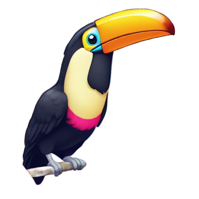 Lisa frank toucan with rainbow feathers sticker