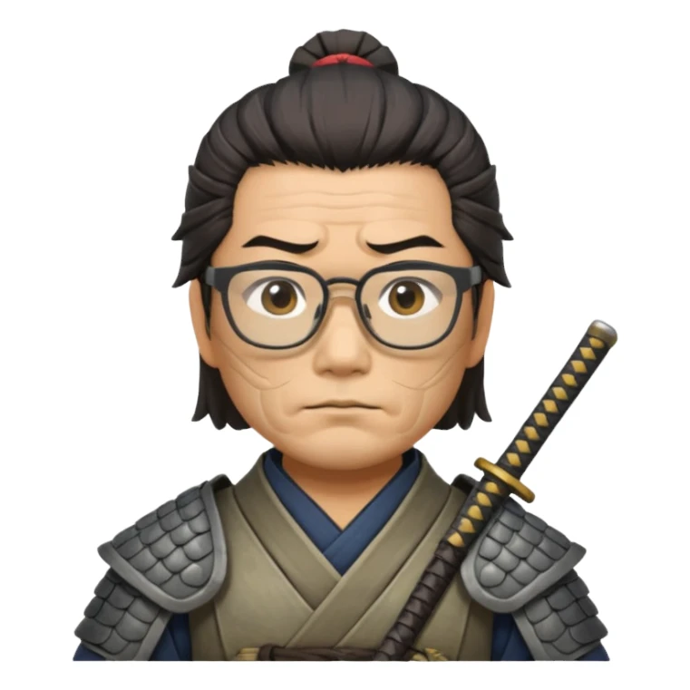 gözlüklü zırhlı samuray sticker