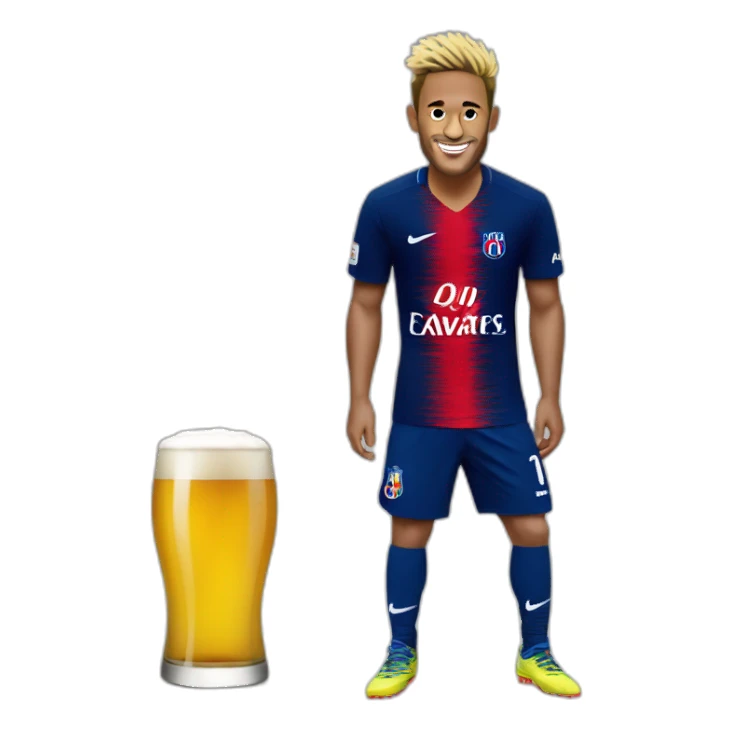 Neymar boi une bière sticker