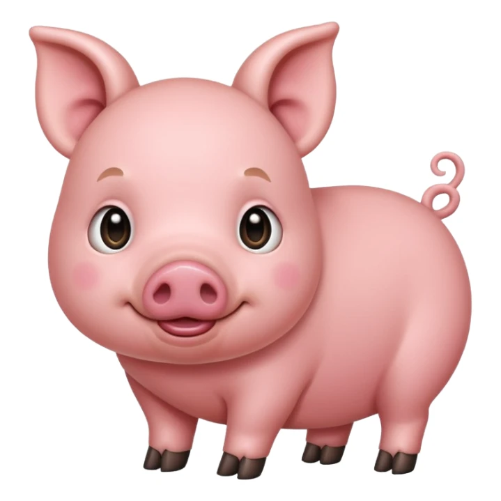 cute pig with a long tail sticker