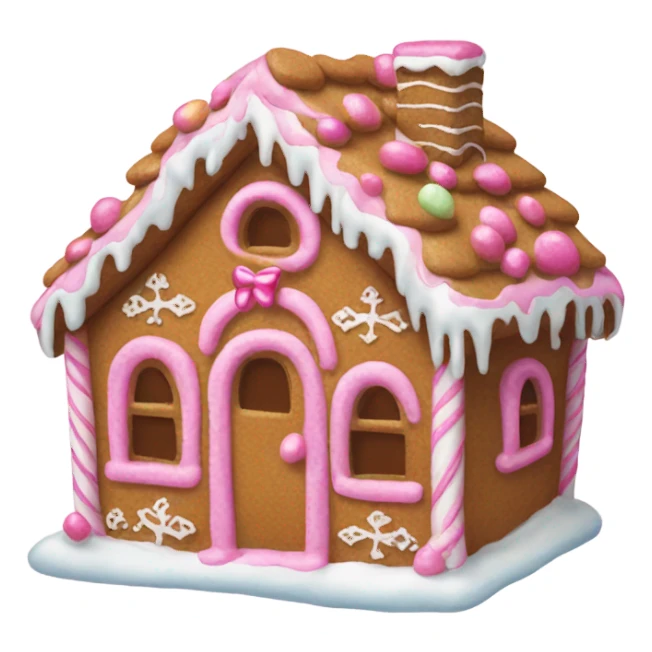 Gingerbread house with a pink bow  sticker