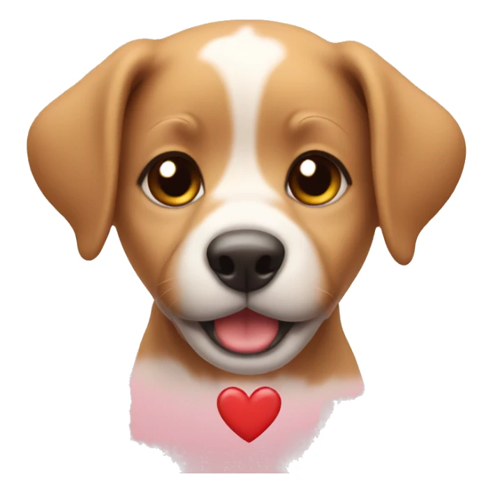 puppy with heart around head sticker