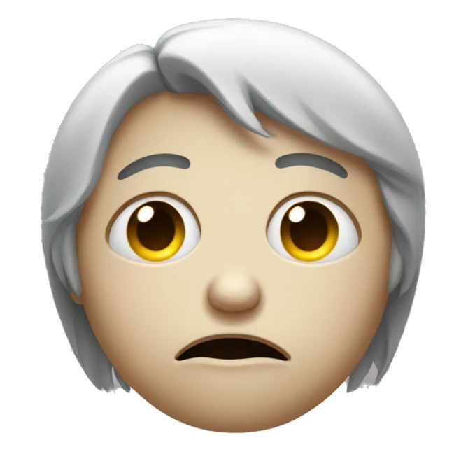 Crying frown face sticker