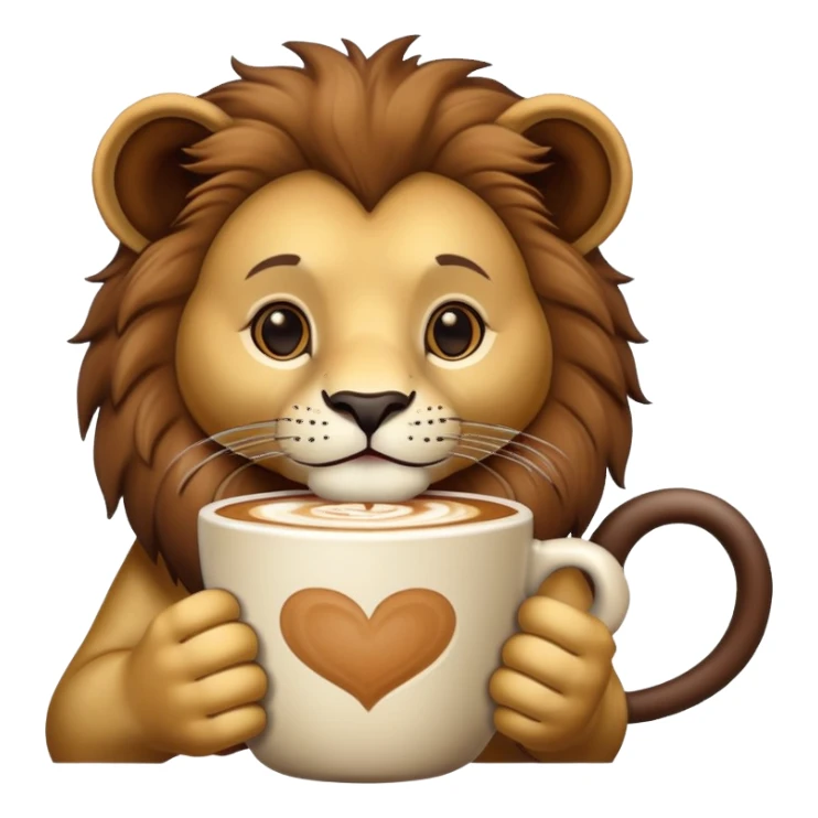 Lion with cappuccino sticker