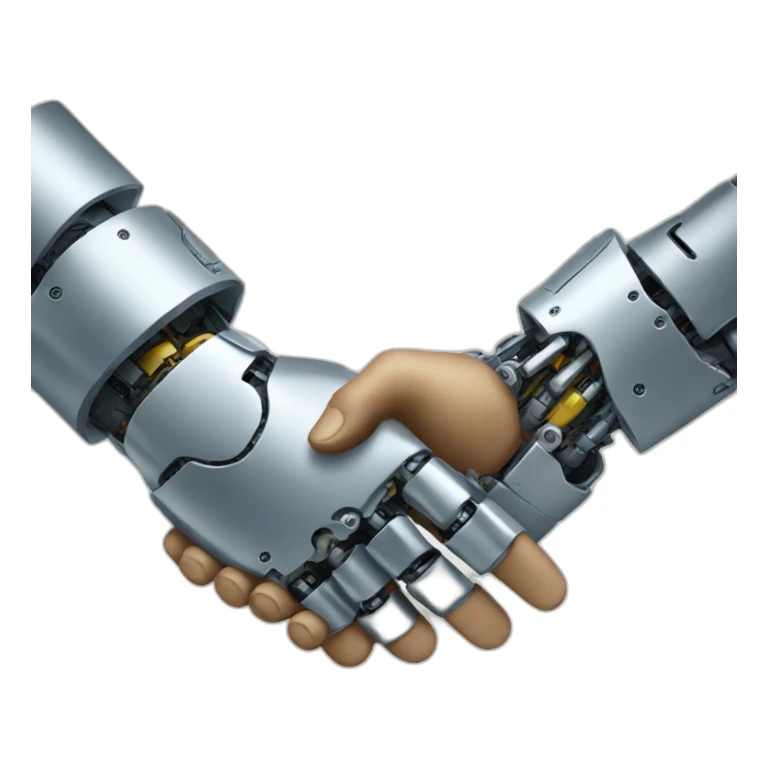 handshake with robot sticker