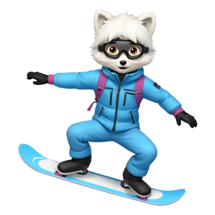 Snowboarder Arctic Fox sticker