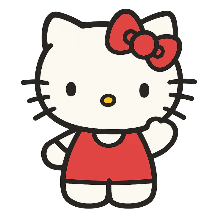 flat toon style Hello Kitty sticker