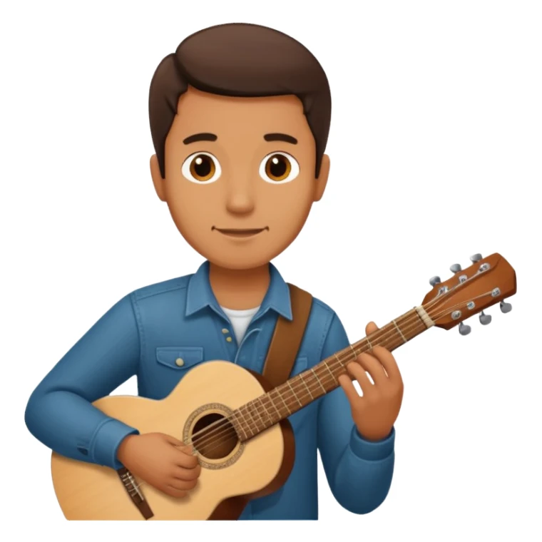 man holding guitar sticker