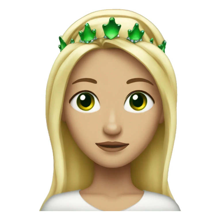 Blonde green eyes crown sticker