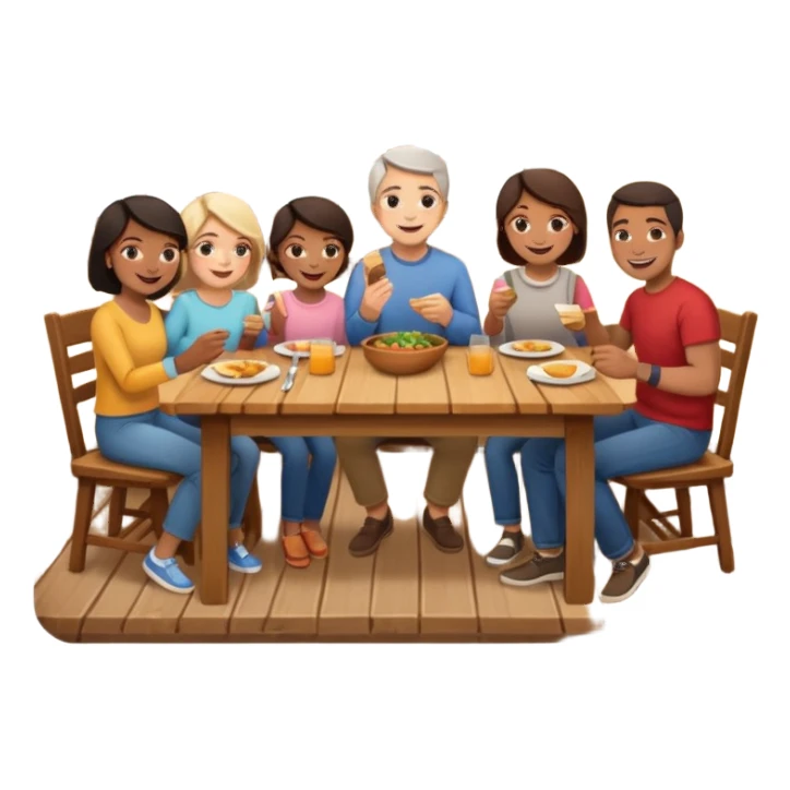 family having dinner sticker