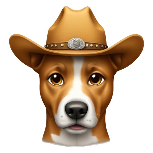 Dog with cowboy hat sticker