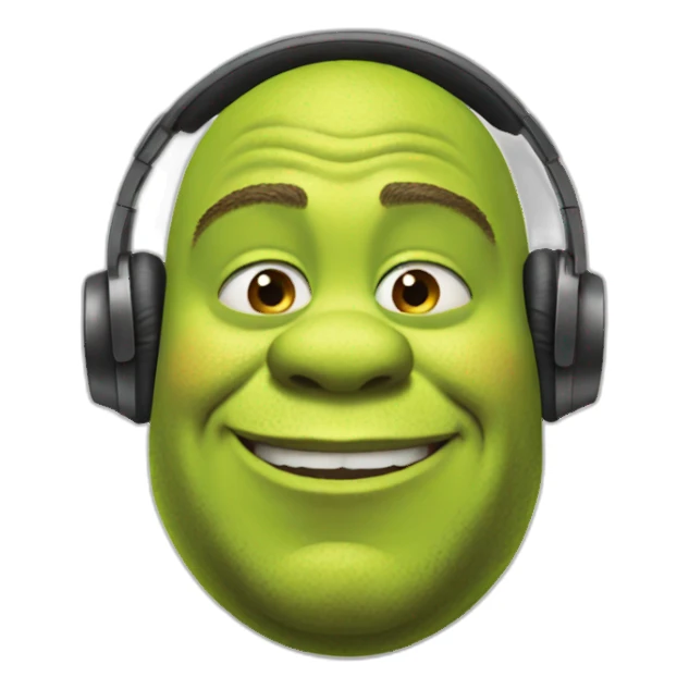Shrek with headphones sticker