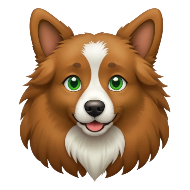 Dog with one green ear sticker