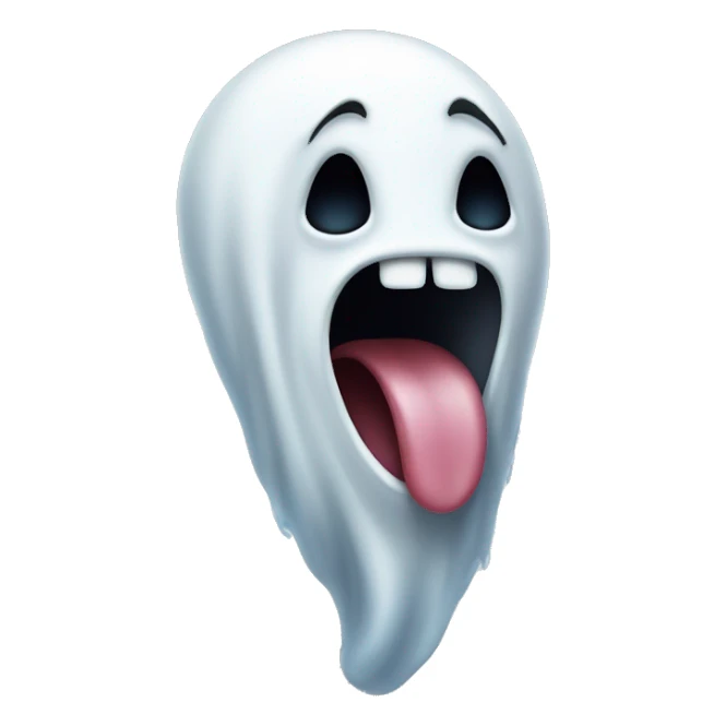 Ghost face sticking out his tongue  sticker