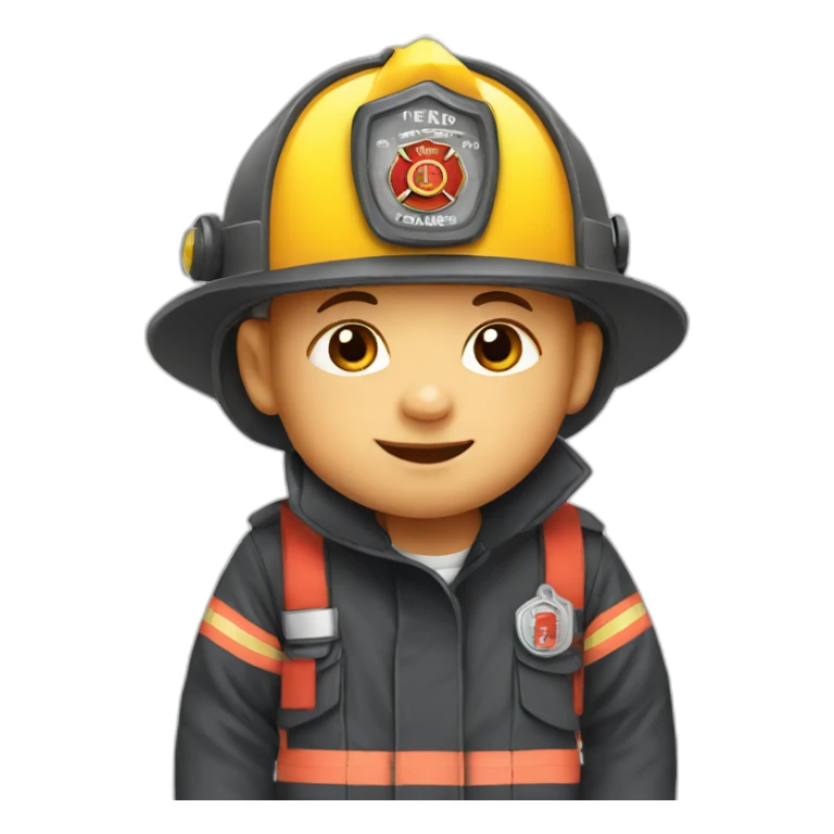a baby fire fighter sticker