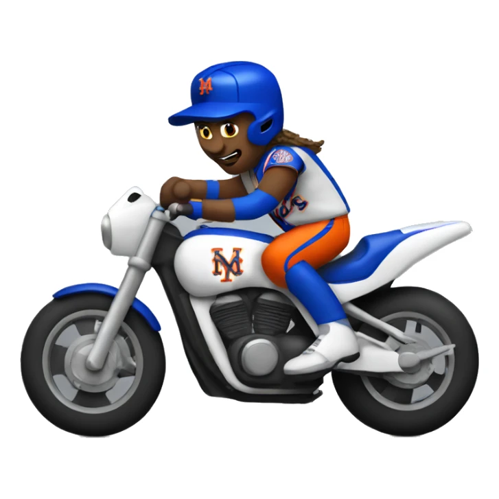 Mets player riding motorcycle  sticker