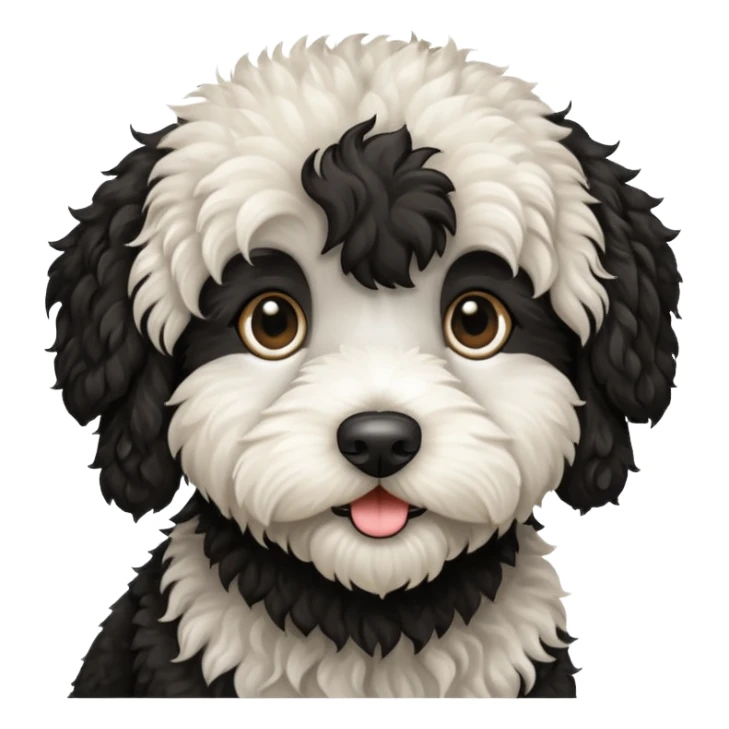 Black and white labradoodle sticker