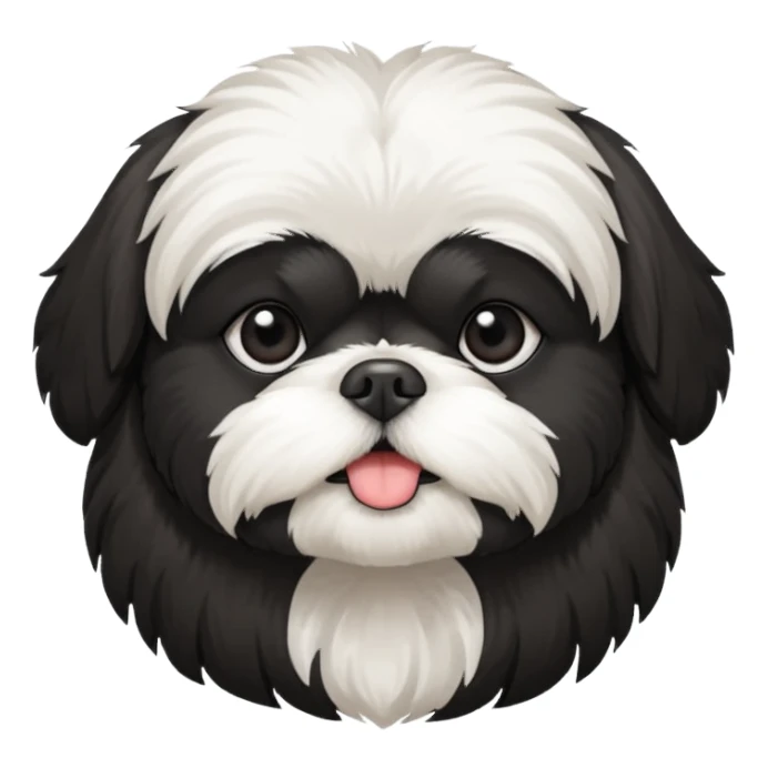 Black and white shih tzu sticker