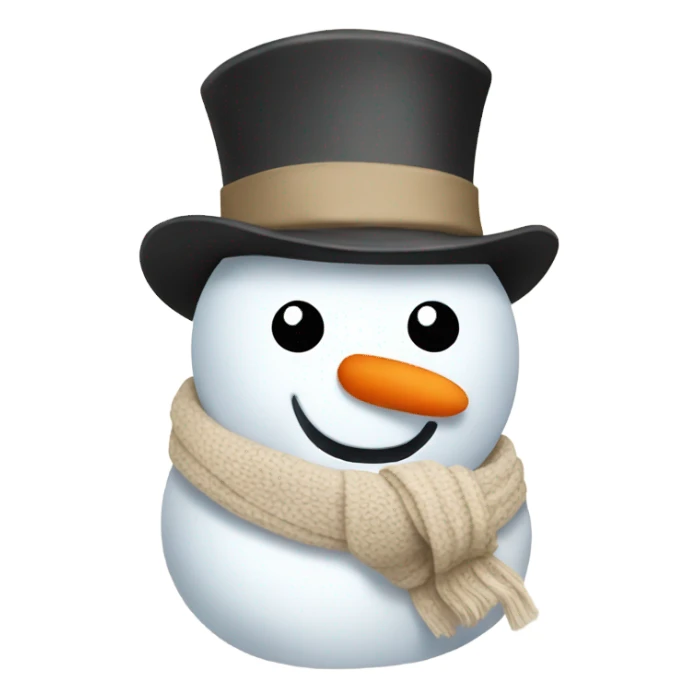 Snowman wearing a beige scarf sticker