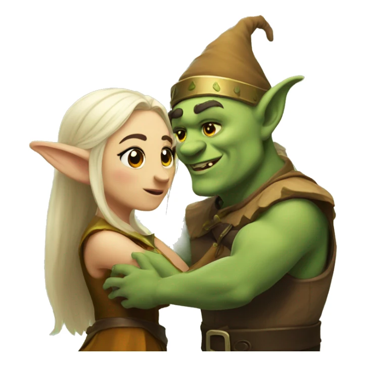 Ogre and elf in love sticker