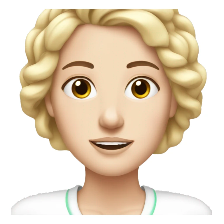 White girl doing skincare sticker