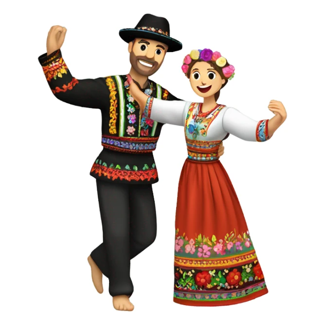 Bulgarian horo couple dance sticker