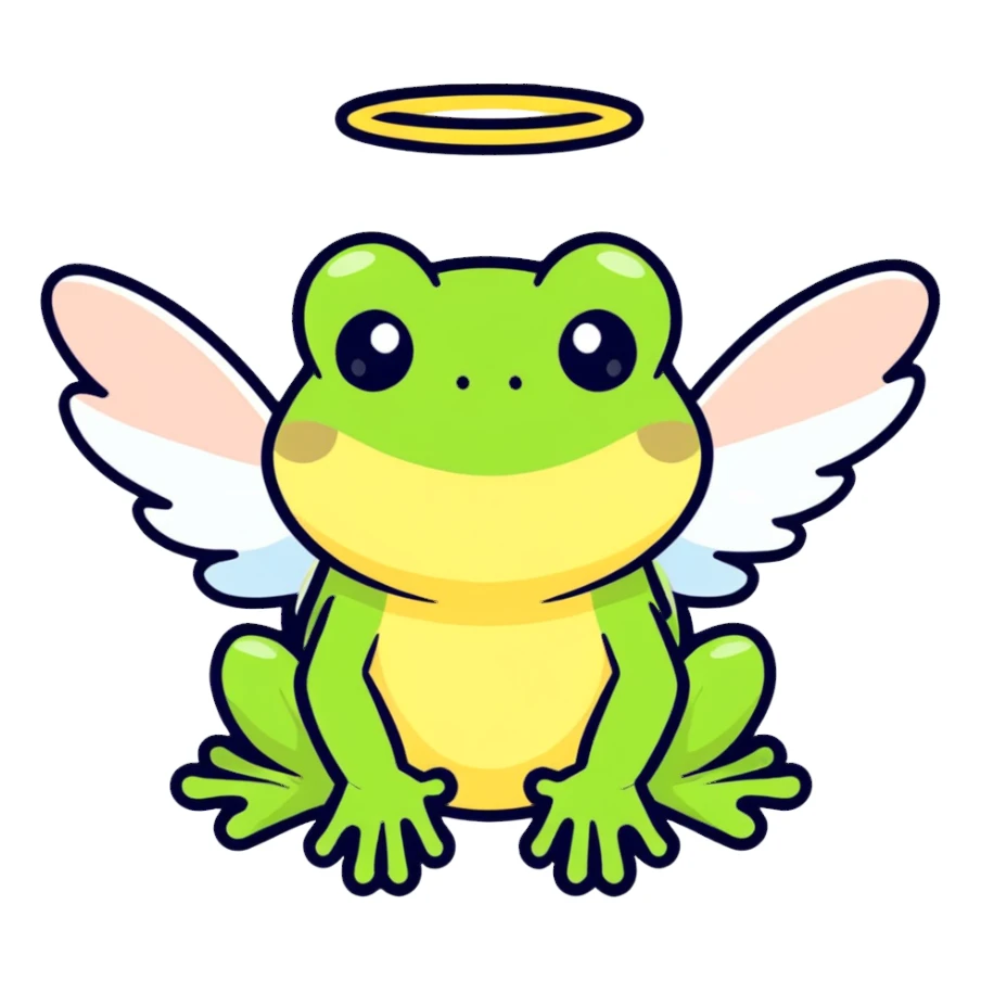 Angel frog sticker