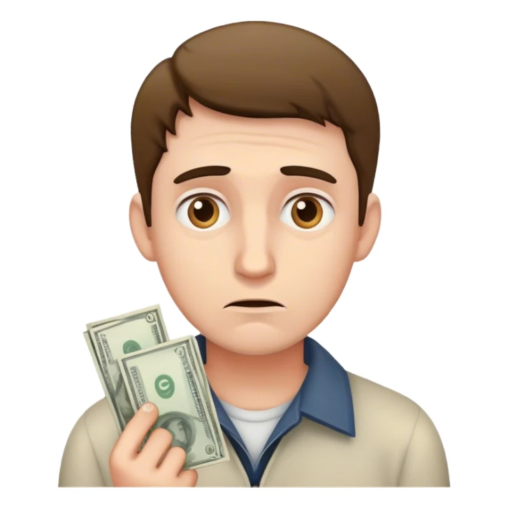 man lost money sticker