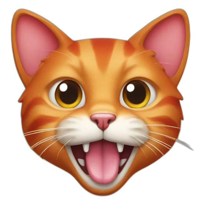 Red cat with tongue hanging out sticker