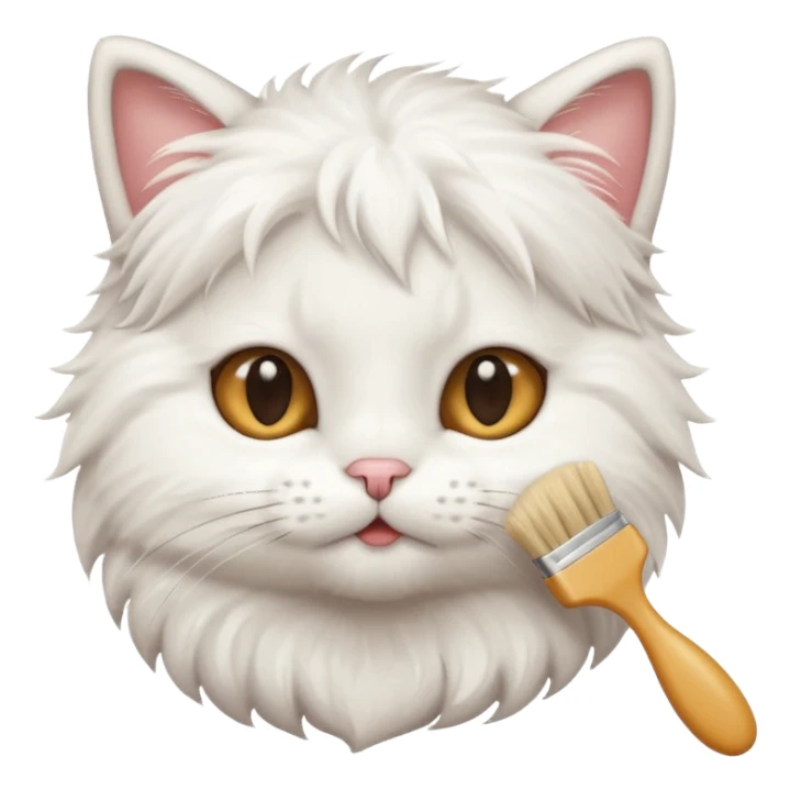 Cute cat brushing hair sticker