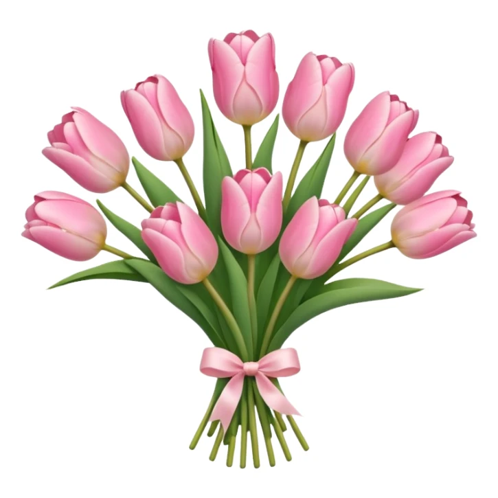light pink tulip bouquet  sticker
