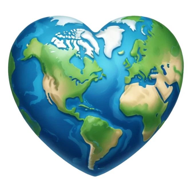 heart shape earth planet sticker